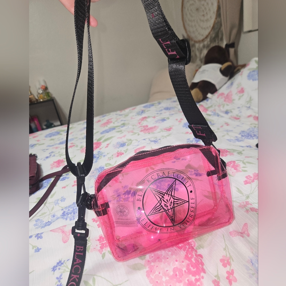 Blackcraft Pink Transparent Crossbody Bag